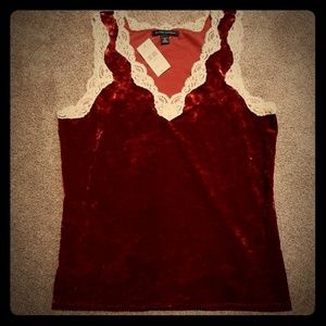 Banana Republic Velvet & Lace Stretch Cami XL NWT